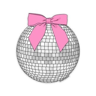 Sammy Gorin Pink Bow Disco Ball Sticker