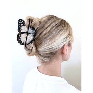 Solar Eclipse Solar Eclipse Monarch Butterfly Hair Claw White