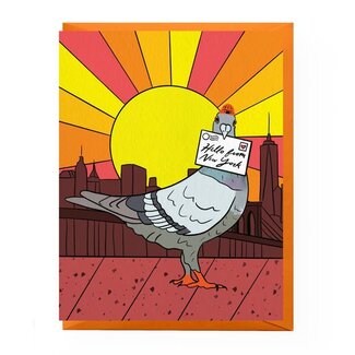 Boss Dotty Paper Co Hello from New York Pigeon Greeting Card