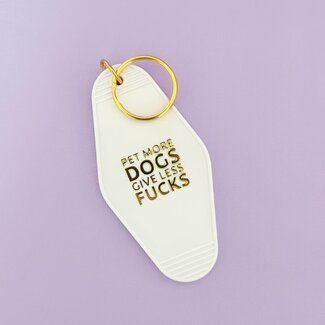 Shop Trimmings Pet More Dogs Give Less Fucks Gold Printed Keychain