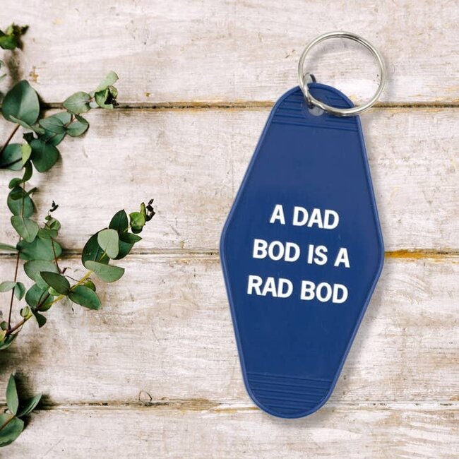 A Dad Bod Is A Rad Bod Motel Style Keychain Blue