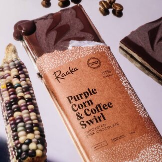 Raaka Raaka Chocolate Bar 61% Purple Corn & Coffee Swirl - Limited Batch