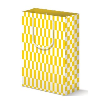 Mellowworks Yellow Checkerboard Gift Bag - Large