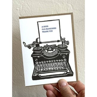 Lynn-oleum Typewriter Thank You Letterpress Card