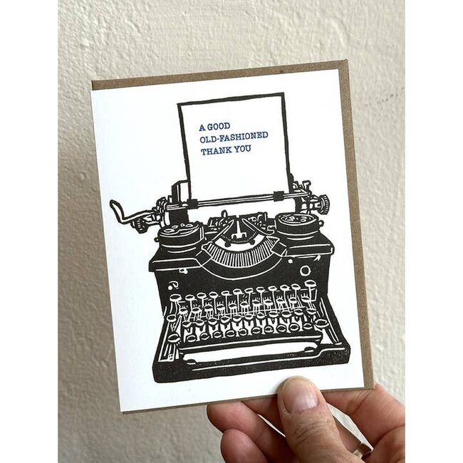 Typewriter Thank You Letterpress Card