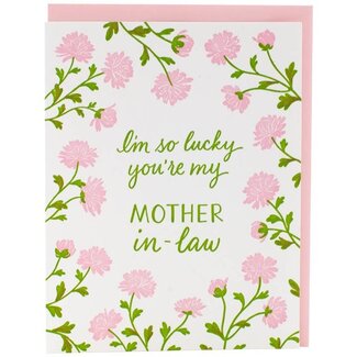 Smudge Ink Pink Mums Mother's Day Card