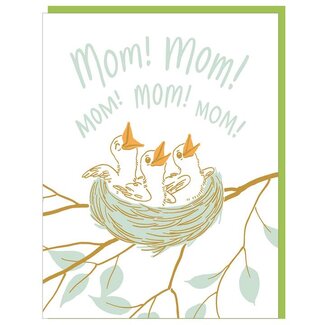 Smudge Ink Baby Birds Mother's Day Card