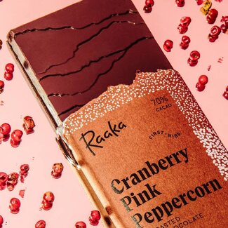 Raaka Raaka Chocolate Bar 70% Cranberry Pink Peppercorn - Limited Batch