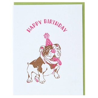 Smudge Ink English Bulldog Birthday Card