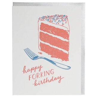 Smudge Ink Fork Birthday Card