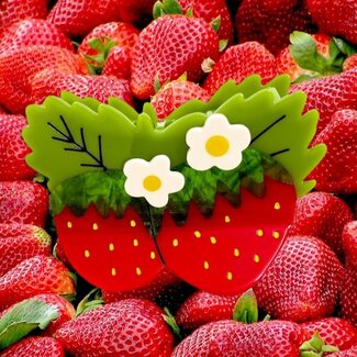 Jenny Lemons Large Strawberries and Flowers Hair Claw