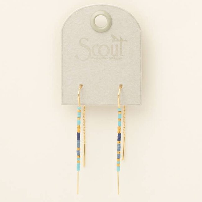 Miyuki Thread Earring Cobalt Multi Gold