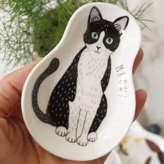 Homerly Cat Ceramic Seasoning Dish - Tuxedo Cat