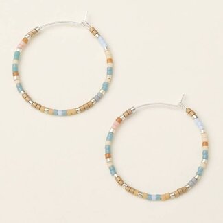 Scout Curated Wears Miyuki Small Hoop Desert Blue Multi Silver