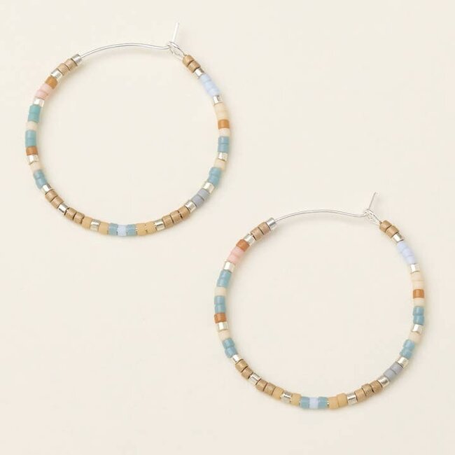 Miyuki Small Hoop Desert Blue Multi Silver