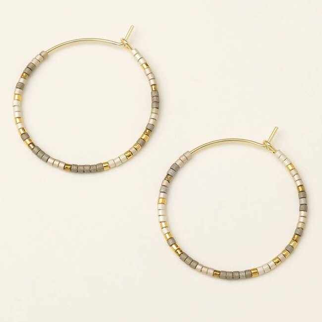 Miyuki Small Hoop Pewter Multi Gold