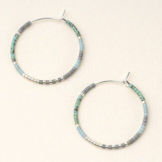 Scout Curated Wears Miyuki Small Hoop Turquoise Multi Silver