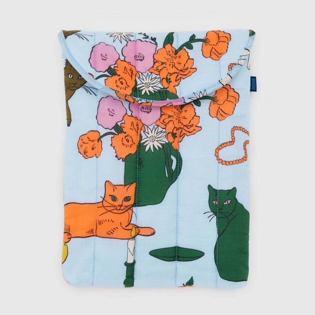 Baggu Puffy Laptop Sleeve Table Cats 13"/14"