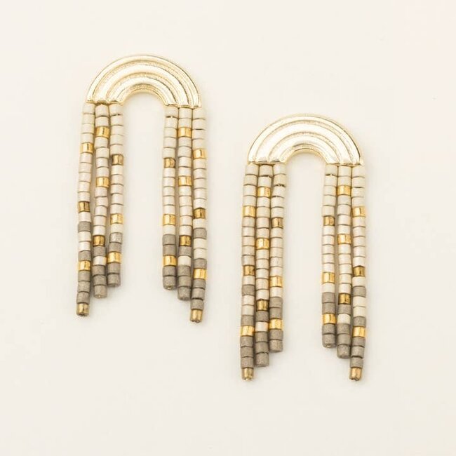 Miyuki Rainbow Earring Pewter Multi Gold