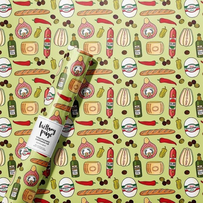 Italian Meats & Cheeses Wrapping Paper Roll