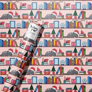 Brittany Paige Christmas Book Shelf Wrapping Paper