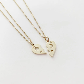 Honeycat Jewelry Honeycat BFF Heart Set Necklace Duo