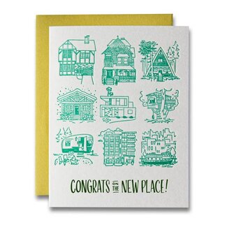 Ladyfingers Letterpress Congrats On the New Place New Home Letterpress Card