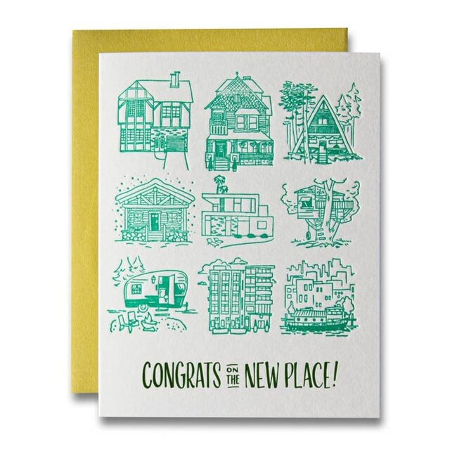 Congrats On the New Place New Home Letterpress Card