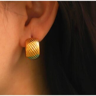 Olivia Le Florence Gold Textured Huggie Hoops