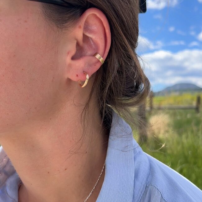 Lonewolf Half Round Hoops Tiny 14K Gold Fill