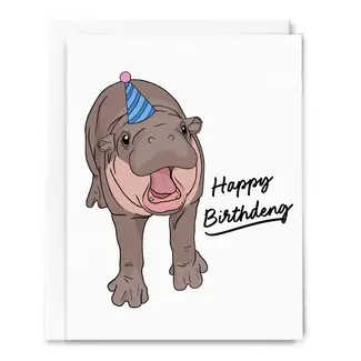 Sammy Gorin Happy Birthdeng Moo Deng Hippo Card