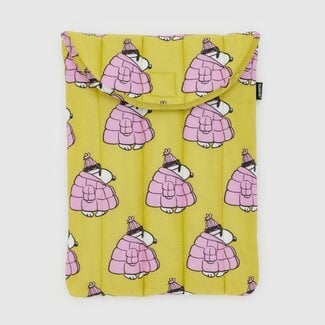 Baggu Baggu Puffy Laptop Sleeve Puffer Snoopy Pink 13"/14"