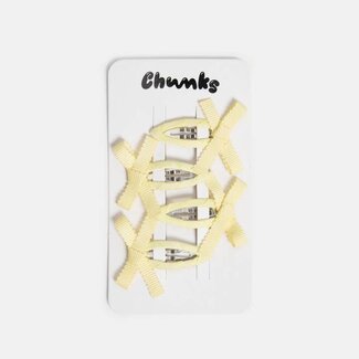 Chunks Chunks Mini Bow Snap Clips in Butter