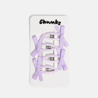 Chunks Chunks Mini Bow Snap Clips in Lilac