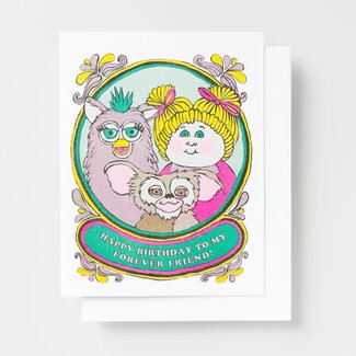Yellow Owl Workshop Happy Bday Forever Friend Risographcard