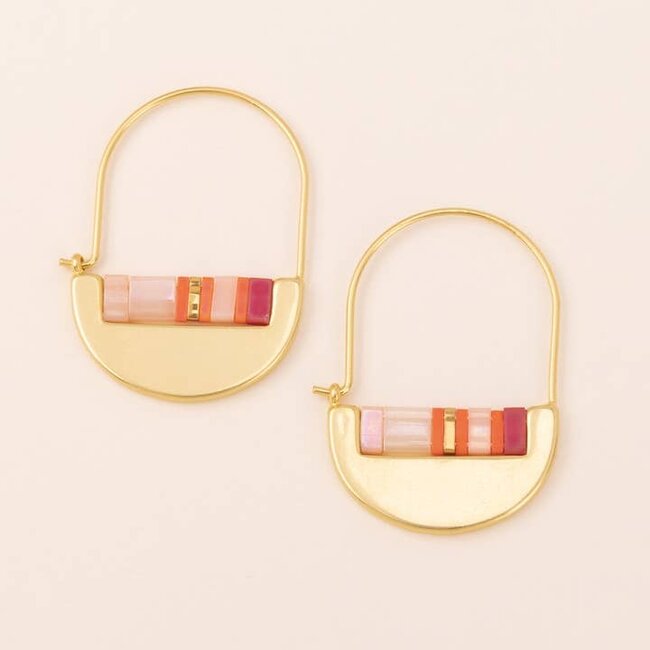 Scout Curated Miyuki Crescent Hoop Pink Multi/Gold