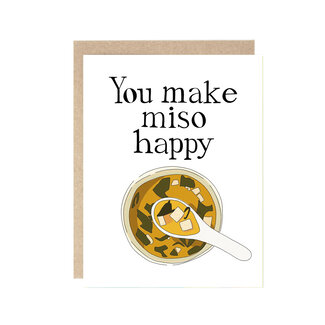Drawn Goods You Make Miso Happy Pun Love Card