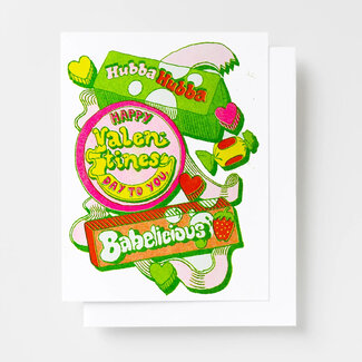 Yellow Owl Workshop Happy Valentine's Day Hubba Babelicious Risograph Card