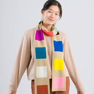 Verloop Verloop Swatch Stripe Skinny Scarf Sand