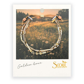 Scout Curated Wears Mixed Media Bracelet Joy Dalmatian Jasper Gold