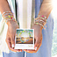 Mixed Media Bracelet Harmony Blue Howlite Gold