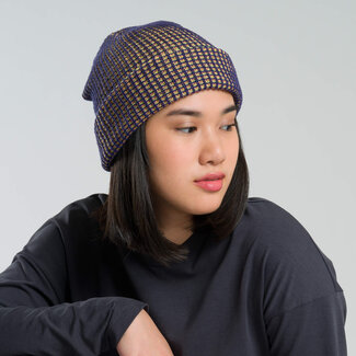 Verloop Verloop Simple Grid Beanie Indigo