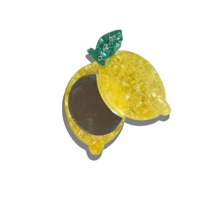 Solar Eclipse Lemon Compact Mirror