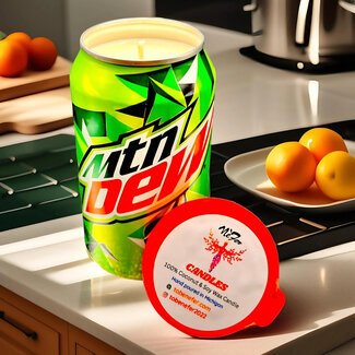 Nefer Designer Candles & Home Decor Mountain Dew Soda Can Soy Candle