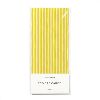 Red Cap Cards Tissue Paper Yellow Stripe