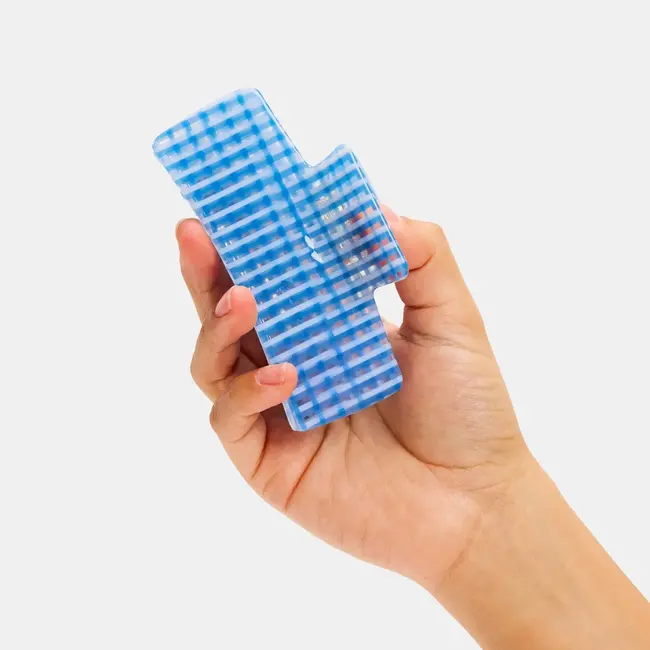 Chunks Box Claw in Blue Lattice