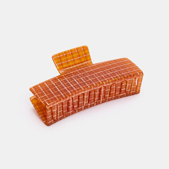 Chunks Jumbo Box Claw in Caramel Plaid
