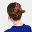 Chunks Oval Barrette in Red Plaid
