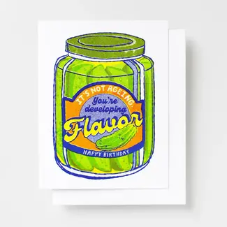Yellow Owl Workshop Pickle Developing Flavor Risograph Happy Birthday