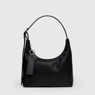 Baggu Baggu Mini Recycled Leather Shoulder Bag Black